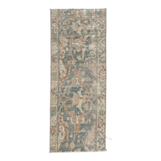 Distressed Antique Rug Fragment - 1`2″ X 2`11″ For Sale