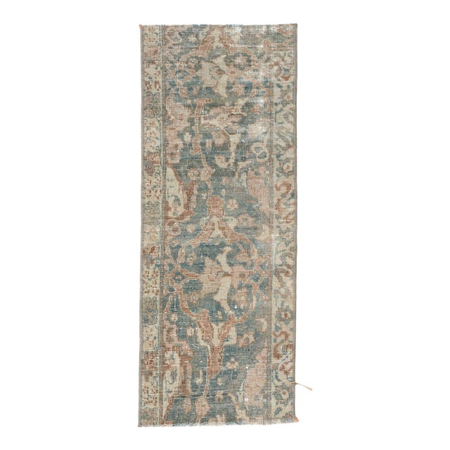 Distressed Antique Rug Fragment - 1`2″ X 2`11″ For Sale