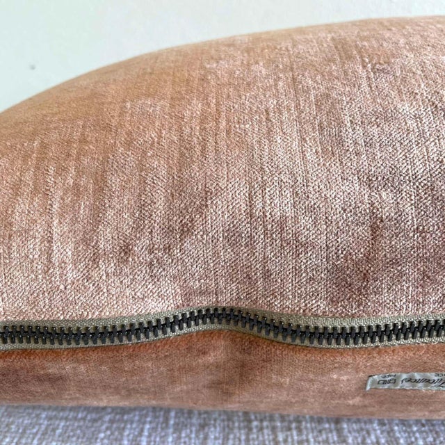 Not Yet Made - Made To Order Culvre French Velvet Lumbar Pillow With Insert For Sale - Image 5 of 5