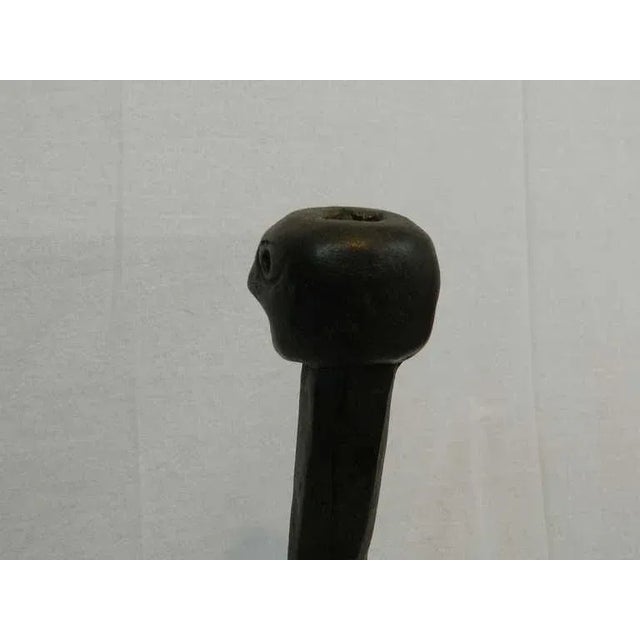 Metal 19th Century Iron Andirons or Chenets With Faces Motif - a Pair For Sale - Image 7 of 11