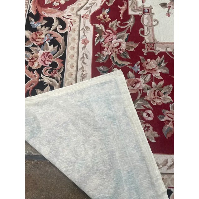French Handwoven French Style Needlepoint Rug 8'0" X 10'0" For Sale - Image 3 of 9