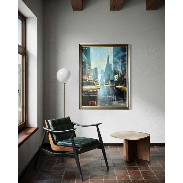 Vintage New York City Street Cityscape - Times Square & Taxis Painting, 1992 For Sale - Image 16 of 18