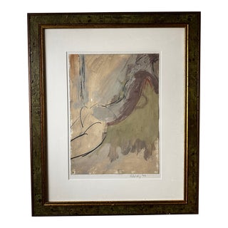 Pastel Abstract Painting Signed Dina Podolsky 1999, Framed For Sale