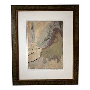 Pastel Abstract Painting Signed Dina Podolsky 1999, Framed