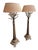 Pair of Bernadette Livingston Regency Style White Gold & Crystal Table Lamps.