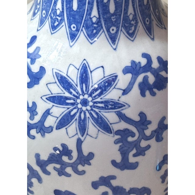 Blue and White Chinoiserie Porcelain Vase For Sale In New York - Image 6 of 10