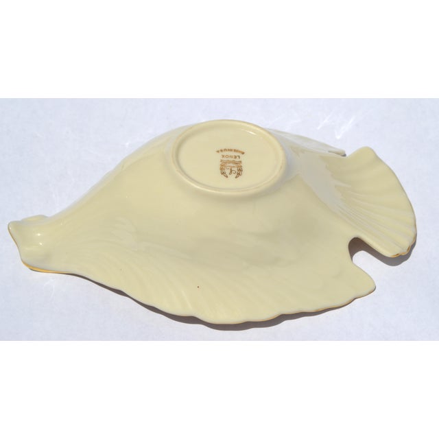 1980s Lenox Dove Collection Open Candy Dish Fine Bone Ceramic Porcelain Gold Trim For Sale - Image 11 of 13
