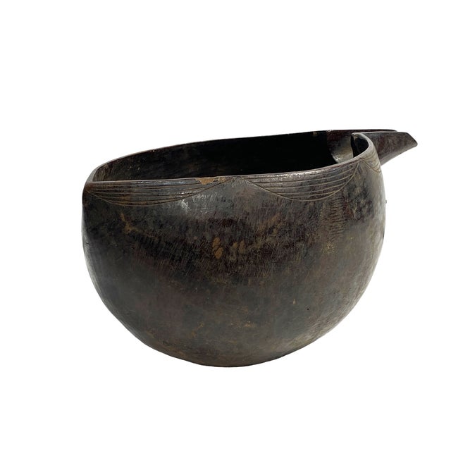 African Kuba Wooden Cup Figural Head Congo 5.5 " H For Sale - Image 4 of 9