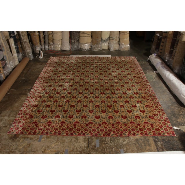 Contemporary Contemporary Rug Beige Green Samarkand Style Floral Pattern by Rug & Kilim For Sale - Image 3 of 10