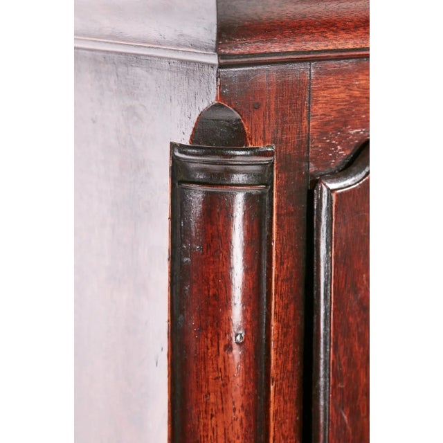 Antique Brass Face Red Walnut Clock For Sale - Image 5 of 18