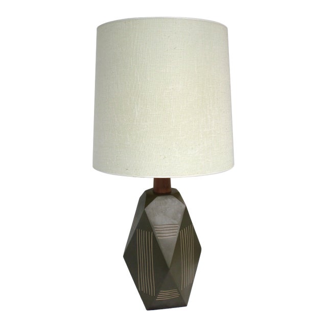 Mid 20th Century Rare Gordon and Jane Martz Geometric Ceramic Table Lamp by Marshall Studios For Sale