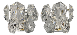 Vintage Wall Lamps in Crystal Glass and Chrome from Kinkeldey, 1970s, Set of 2