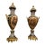 French Style Blue Porcelain Vase With Floral Bouquet Artwork, Gold Leaf & Bronze Accents For Sale
