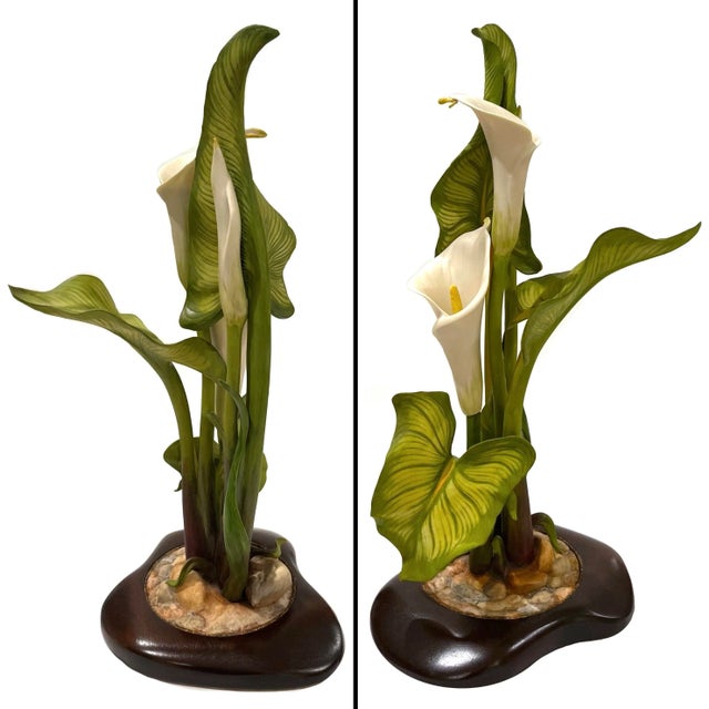 1960s Calla Lily Sculpture - Hand-Painted Porcelain - Cybis Limited Edition 1970s For Sale - Image 5 of 11
