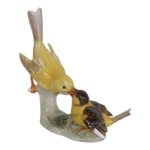 Goebel W Germany Mama Canary Feeding Her Baby Bird Porcelain Figurine 4515b