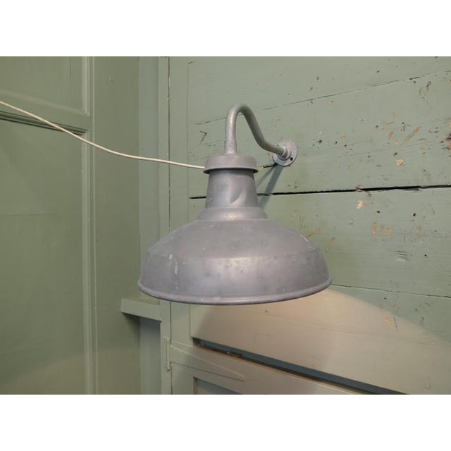 Large Vintage Industrial Wall Light in Grey Metal, 1950 For Sale - Image 4 of 7