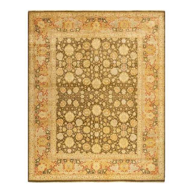 Mogul, One-of-a-Kind Hand-Knotted Area Rug in Green, 8' 4" x 10' 5" For Sale