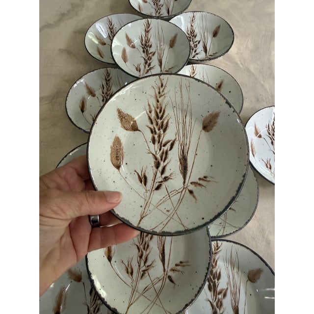 1970s Set of Fourteen (14) Midwinter Wild Oats Stonehenge Bowls, Made in England, Wedgwood Group, Rustic Farmhouse Dinnerware For Sale - Image 11 of 12