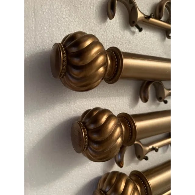 Cambria Estate Satin Bronze Metal Curtain Rods, Brackets and Rings