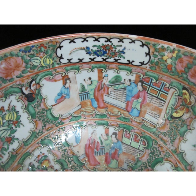 Chinese Export Porcelain Famille Rose Medallion 11" Punch Serving Bowl For Sale - Image 9 of 16