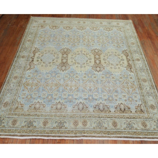 Zabihi Collection Northwest Persian Sky Blue Room Size Rug For Sale - Image 9 of 9