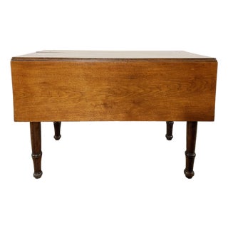 Vintage Early American Solid Wood Drop Leaf Table For Sale