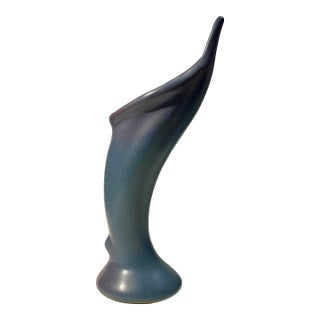 Elegant Art Nouveau Van Briggle Calla Lily Vase in Blue, Violet Overtones For Sale