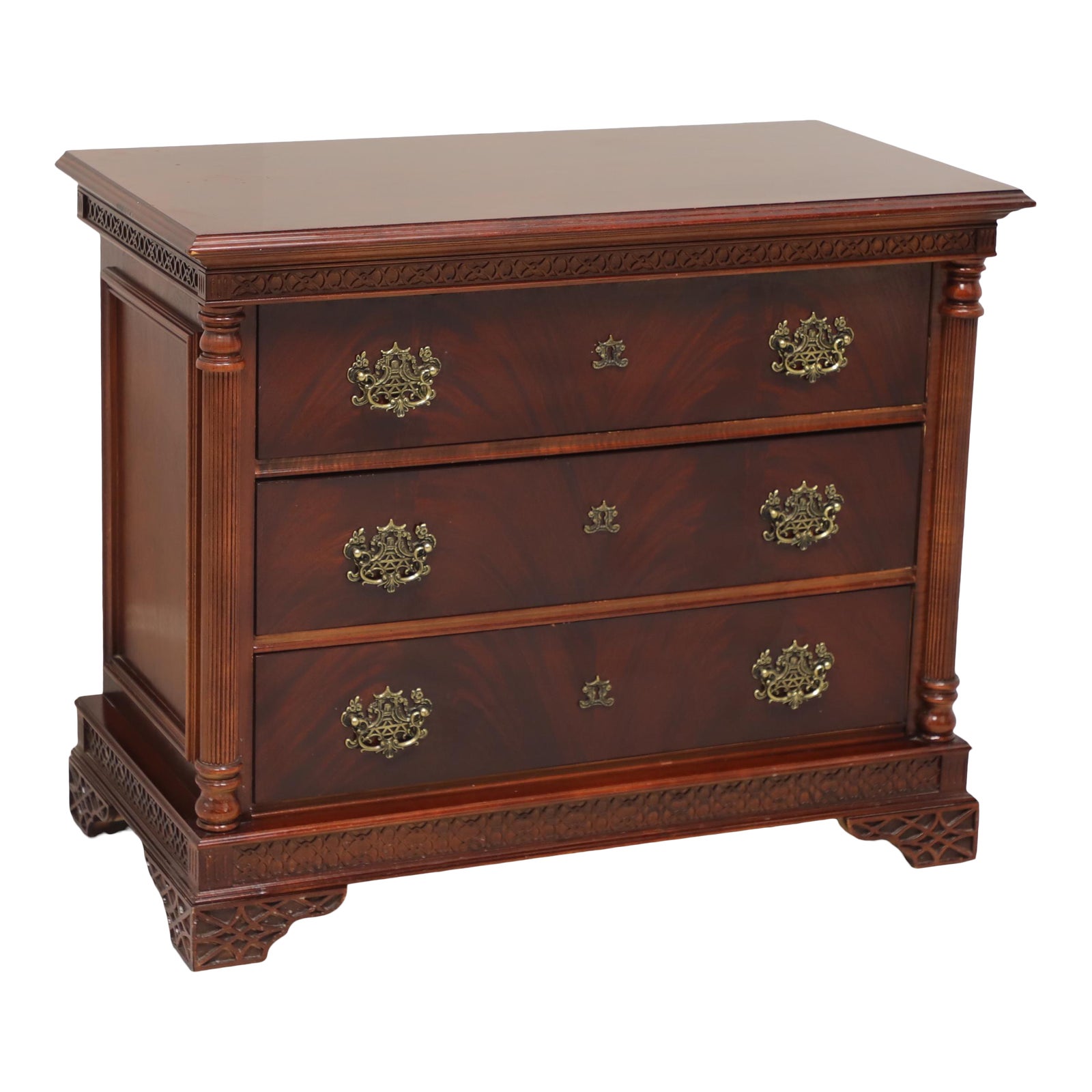 Pulaski Mahogany Chinese Chippendale Bachelor Chest Chairish