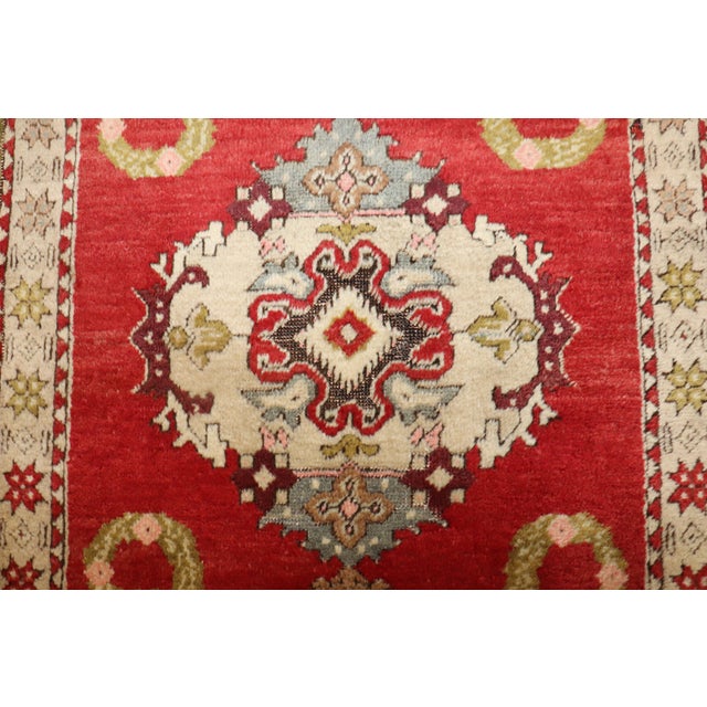 Mini Square Antique Turkish Rug For Sale - Image 9 of 18