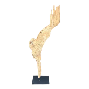 Antique Driftwood On Metal Stand