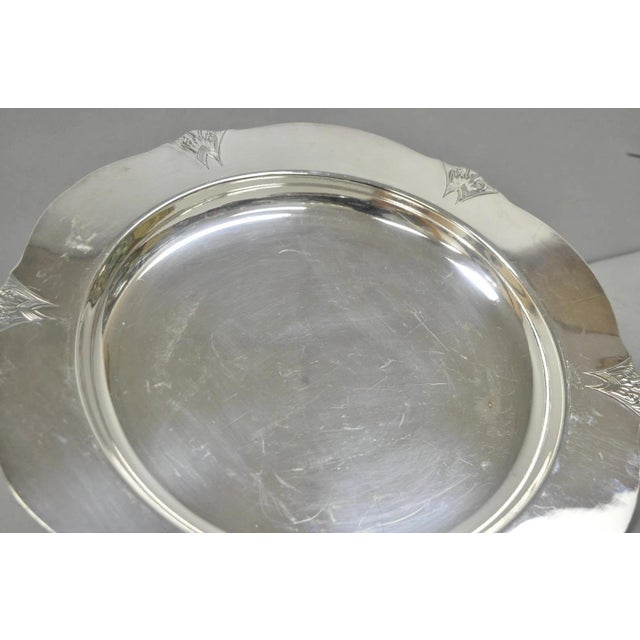Metal Vintage Victor Sp Co Art Deco Silver Plated Charger Serving Dish Platter Plate For Sale - Image 7 of 12