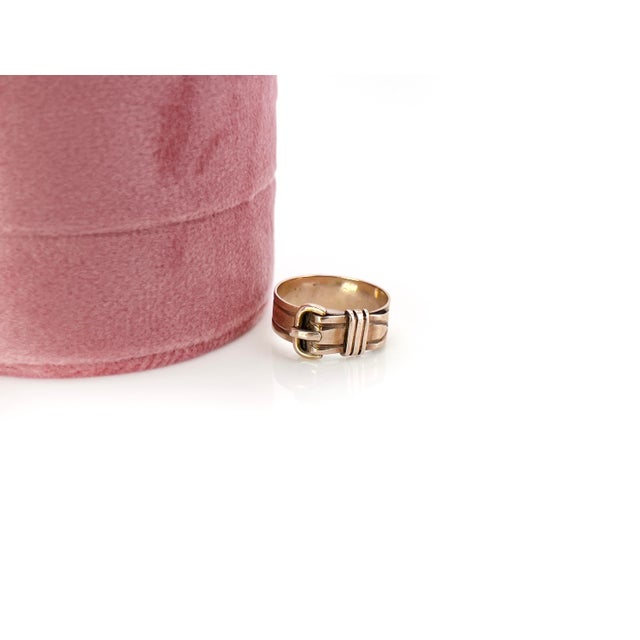 Victorian Late 19th Century Victorian Rose Gold Buckle Ring, Size 6.25 For Sale - Image 3 of 6