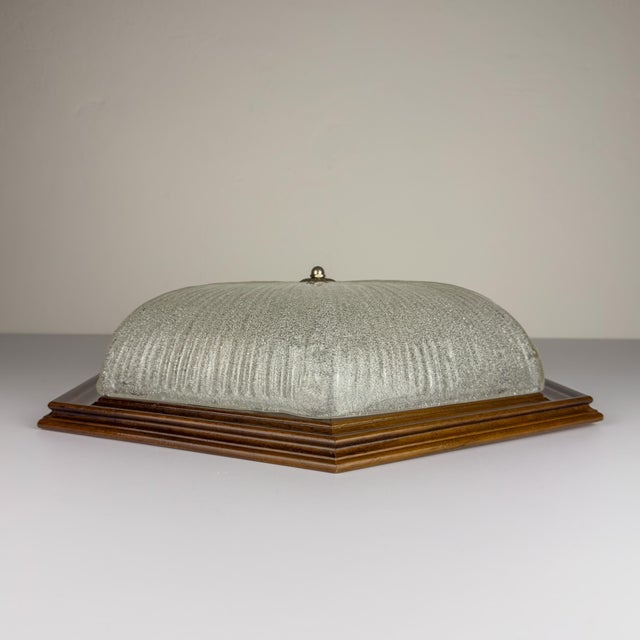 Mid-Century Modern Vintage Ice Murano Glass Ceiling Lamp, Italy, 1980s For Sale - Image 3 of 18