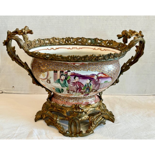 French 19th Century Rose Mandarin Centerpiece For Sale - Image 3 of 12