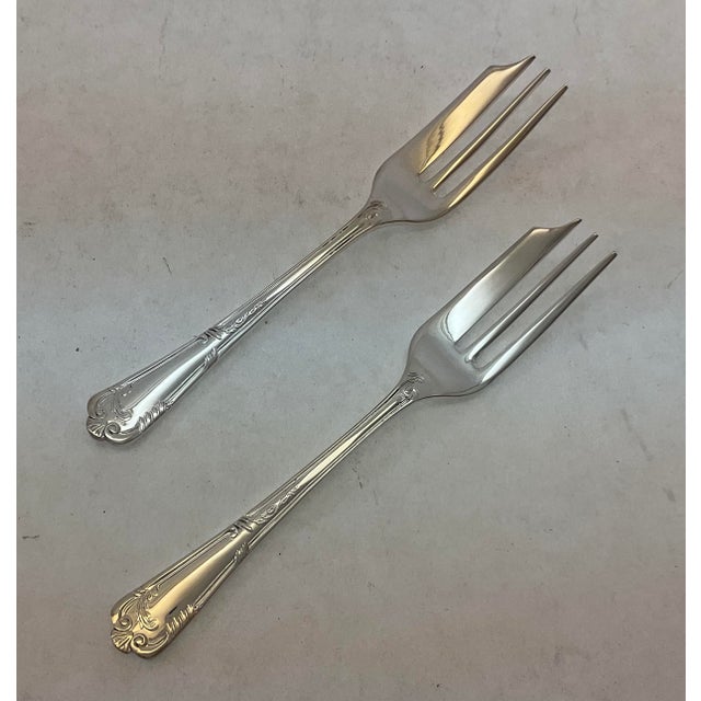 Silver New 1980s Silver Plated 12 Pastry Forks Set , La Regence For Sale - Image 8 of 17