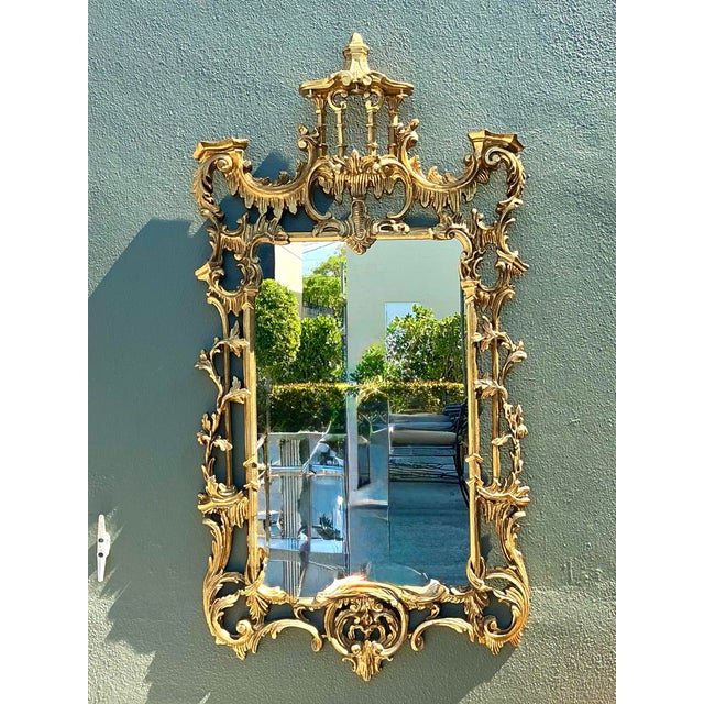 Vintage Gilt Pagoda Mirror For Sale - Image 11 of 12