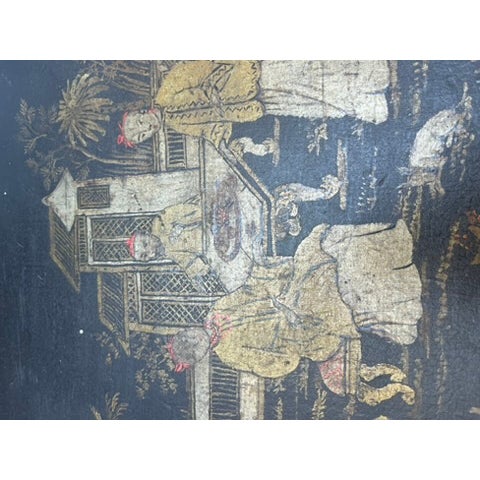 Black Chinoiserie Wood Trunk For Sale - Image 8 of 16
