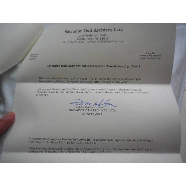 Salvador Dalí Salvador Dalí­, Rare 1966 Original Bronze Sculpture "The Two Nikes" edition of 6 Salvador Dali, 1966 For Sale - Image 4 of 8