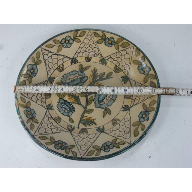 Ceramic 1970s Floral Pottery Bowl / Dish, Signed: Olaria De Almansil Algarve Zea, Handmade, Portugal Folk Art For Sale - Image 7 of 11