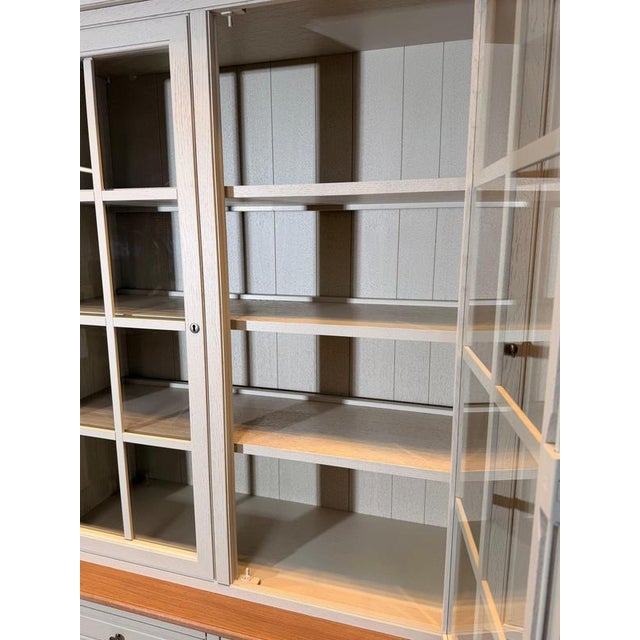 Large Oak Display Cabinet with Integrated Lighting For Sale - Image 5 of 7