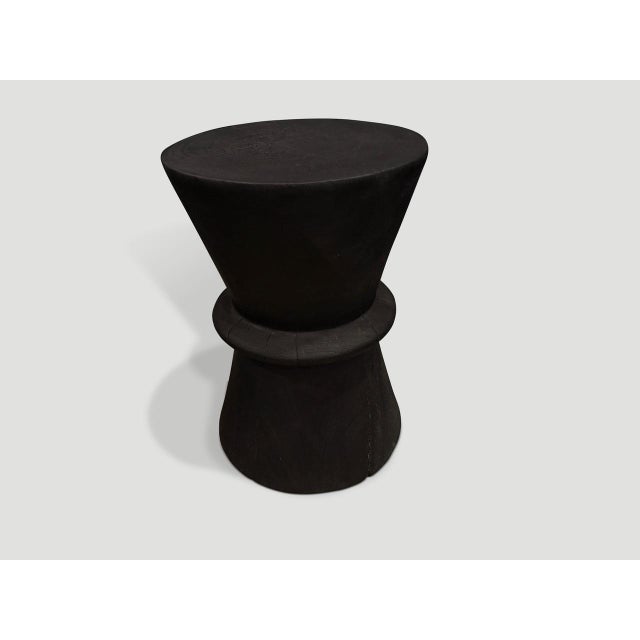 Andrianna Shamaris Minimalist Charred Side Table For Sale - Image 4 of 5
