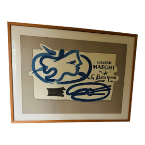 1960s Georges Braque “Galerie Maeght” Original Lithograph Exhibition Poster, Framed