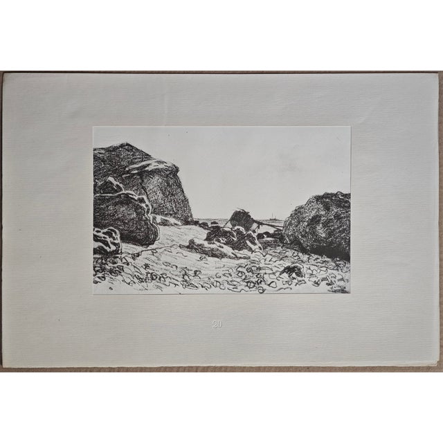 A lithograph after Claude Monet from "Die Skizzenmappe - Zeichnungen französischer Meister des neunzehnten Jahrhunderts"...