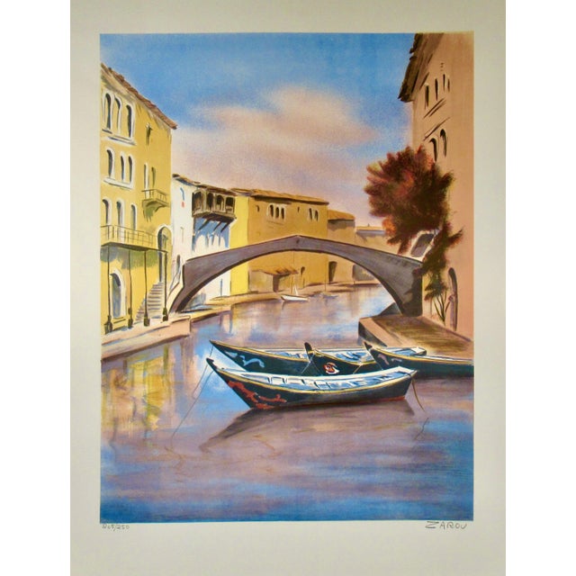 This artwork titled "Port Grmaud (Exhibition) c.1980, is an original colors lithograph on watermarked Arches paper by...