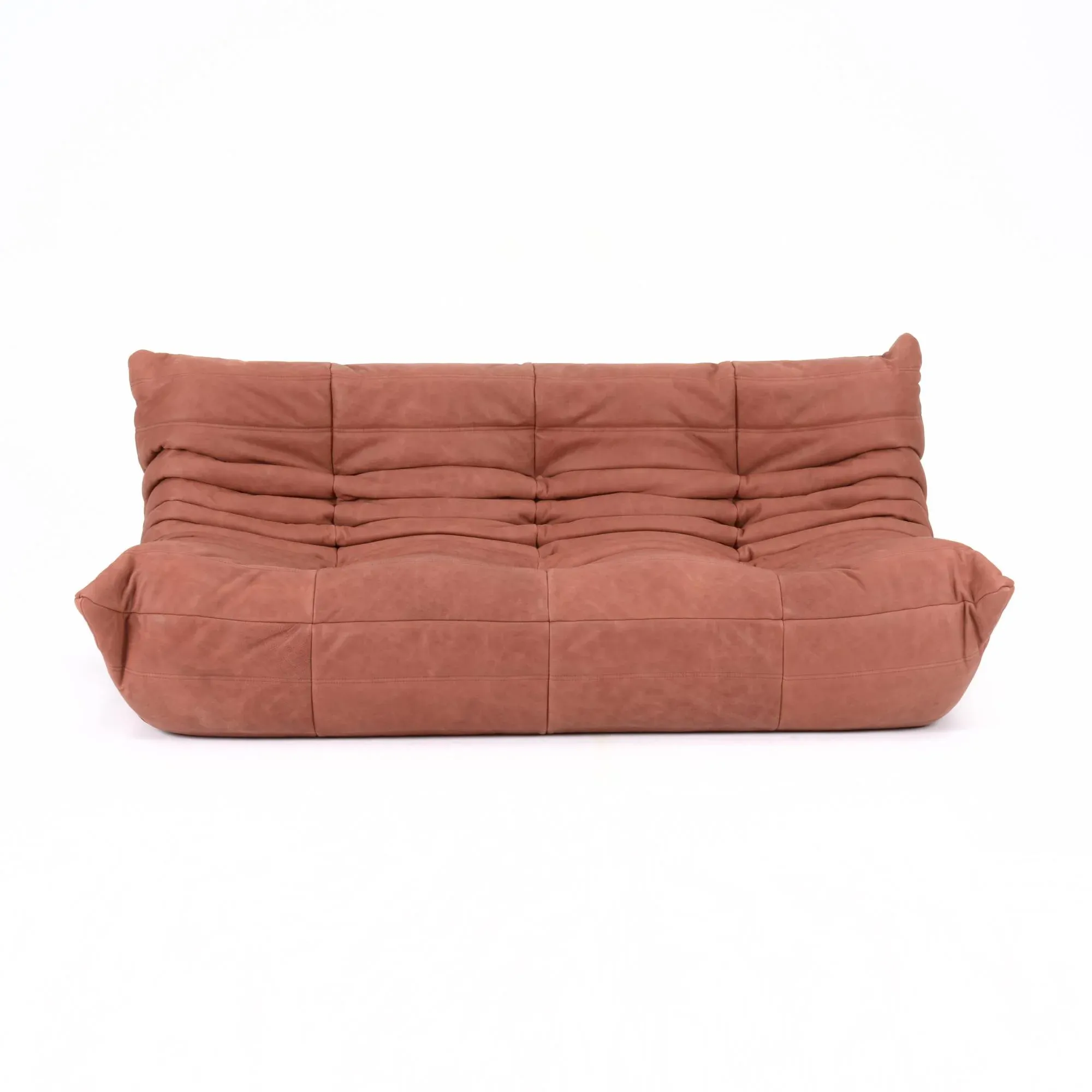 Original Ligne Roset Togo Medium Sofa (3-Seater) in Brick Leather
