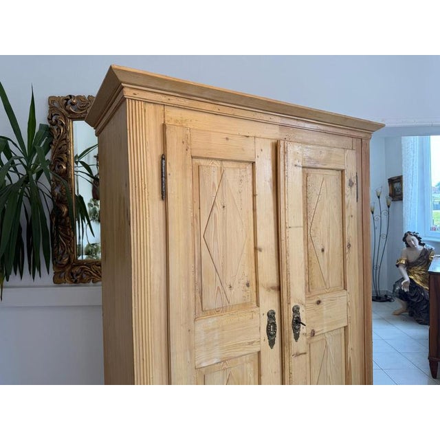 Biedermeier Farmhouse Cupboard in Softwood For Sale - Image 10 of 11