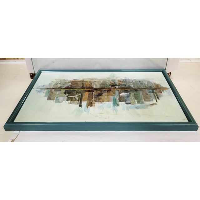 Paper Vintage 20th C Framed Chicago Cityscape Impressionistic Oil Painting by Sheridan For Sale - Image 7 of 10