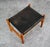 Mid Century Modern Ottoman Stool Swivel Black Solid Oak Wood Tufted Spottrup MCM For Sale In Sacramento - Image 6 of 12