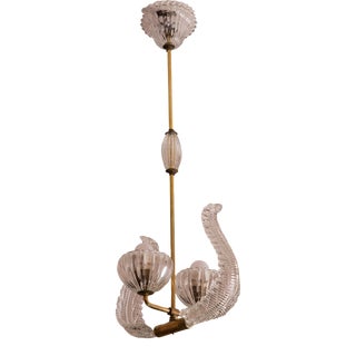 Ercole Barovier Art Deco Pendant Chandelier, 1940s For Sale