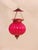 Indian Rajasthani Style Pumpkin-Shaped Pink Hand-Blown Glass Lantern with Brass Accents, 1970s, in Good conditions....
